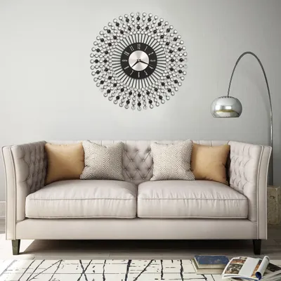 Zdjęcie produktu dla Zegar ścienny Living Store Metal 43 cm Czarny