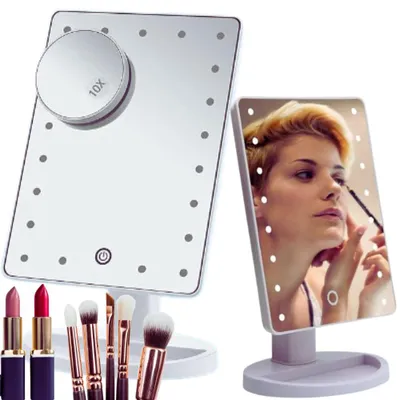 Immagine prodotto di Specchio da trucco illuminato con 16 LED (26,5 x 17 cm)