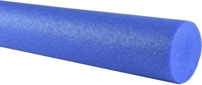 A close-up, side view of a blue foam noodle.