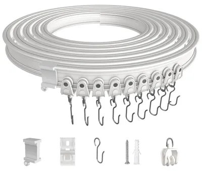 Produktbild von Gardinenschiene Gardinenstange Vorhangschiene - 10 m - Flexibles ABS - Weiß - Für Deckenmontage