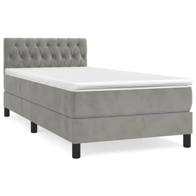 Obrázok produktu pre vidaXL Boxspring posteľ s matracom Svetlo sivá 90x200 cm Velvet