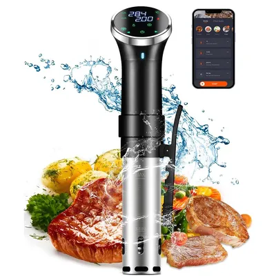 Produktbild von WiFi Sous Vide Stick, 1100W,mit Temperaturbereich 25–95 °C und Timer-Steuerung, Thermo-Tauchzirkulator, Sous Vide Garer für Partys, Zuhause