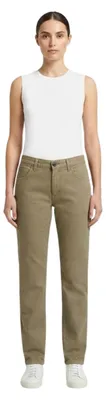 Image de Pantalon chino pour femmes Zara, en coton, couleur kaki, taille S