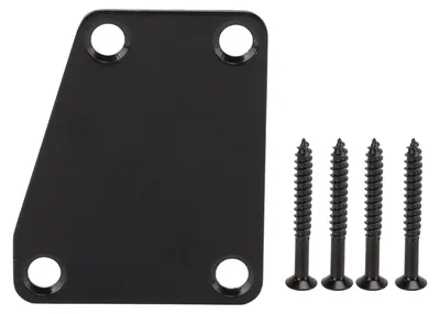 Produktbild von Trapezförmige Metall-Halsplatte für E-Gitarren mit Schraube zum Austausch, schwarz