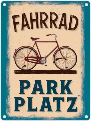 Produktbild von Vintage Fahrrad Parkplatz Metallschild in 15x20 cm