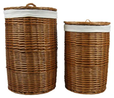 Image de Panier rond pour le linge, collecteur de linge, coffre à linge, poubelle à linge, boîte à linge