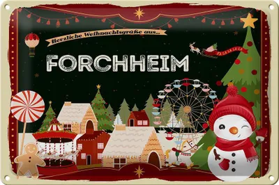 Produktbild von Blechschild Weihnachten Grüße FORCHHEIM 30x20cm