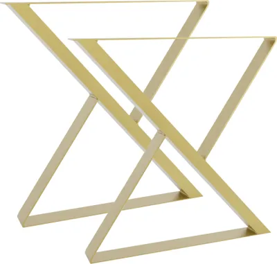 Produktbild von 2er Tischbeine Tischgestell Tischkufen Stahl 70x72 cm Industriedesign (Gold)