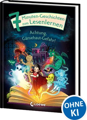 Produktbild von Leselöwen - Das Original - 7-Minuten-Geschichten zum Lesenlernen - Achtung, Gänsehaut-Gefahr!: Erstlesebuch für Kinder ab 6 Jahren