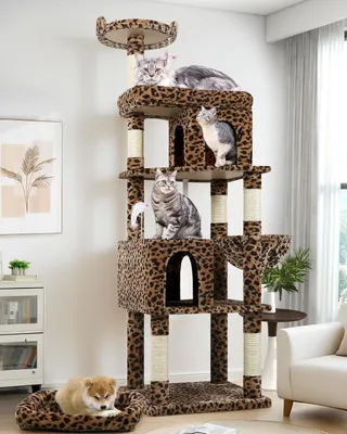Imagen del producto de Kratzbaum de 183 cm de altura, con zona de descanso, escondite para gatos, postes para trepar, ideal para razas grandes de gatos