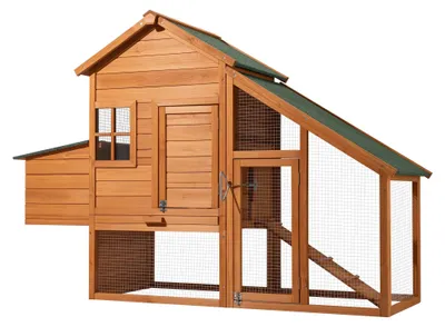 Hühnerhaus mit Freilauf, Fichtenholz, 172x66x120 cm, verzinkter Rost