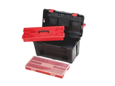 Produktbild von Parat 5812000391, Werkzeugkasten, Polypropylen, Schwarz, Rot, 21 l, 480 mm, 255 mm