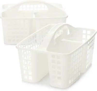 Produktbild von Famanu Aufbewahrungskorb mit Griff - 2 Stück, 31 x 23 cm, weiß