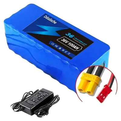 Image de Batterie lithium-ion, capacité de 100 Ah, tension de 36 V, connecteur XT30-JST