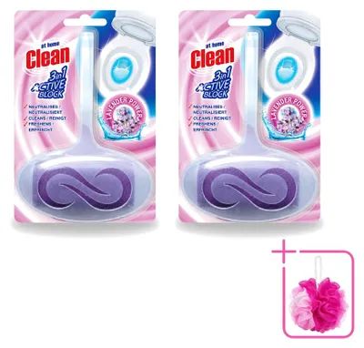 Productafbeelding van 2 x Toiletblok 3-in-1 Active - Lavendel - Voordeelverpakking - 2 stuks