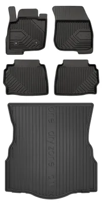 Productafbeelding van Rubberen automatten + kofferbakmat voor Ford Mondeo V 2014-2022 (sedan) – 5-delig, zwart, op maat – Wielganizator