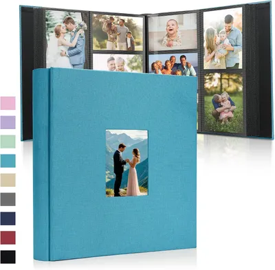 Productafbeelding van Fotoalbum 10x15 cm, 1000 foto's, linnen, insteekalbum voor familieherinneringen