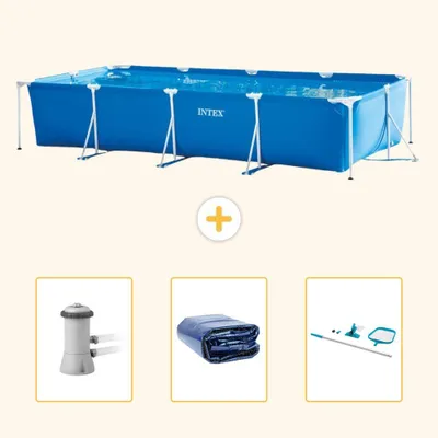 Immagine prodotto di Piscina fuori terra rettangolare - 450x220x84 cm - Struttura in 4 parti - Modello SCB78