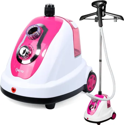 Produktbild von Dampfglätter Dampfbügelstation Dampfstation Vertikal Dampfbürste Quick Heat Garment Steamer 1500W/1.7L Rosa