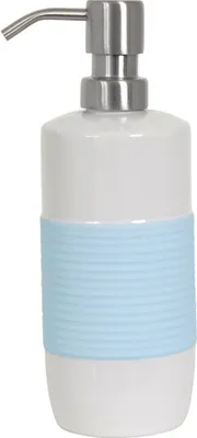Produktbild von MSV Seifenspender "Moorea" Flüssigseifen-Spender Keramik, 7,5 x 7,5 x 21 cm - 400ml - Hellblau