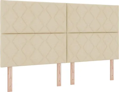 Produktbild von vidaXL Stoffkopfteil Geometrisch mit Kopfteil Creme 180 cm Stoff