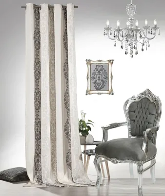Produktbild von heimtexland ® Ösenschal Barock Ornamente Blickdicht Dekoschal Vorhang Deko Gardine Natur 140x245 cm Typ564