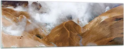 Produktbild von Bilder auf glas - Einteilig - Berge Wolken Landschaft - 90x30cm - Glasbilder - Wandbilder - Bilder - zum Aufhängen bereit - Wanddekoration aus Glas - Glas Bilder - Wandbild auf Glas - GAB90x30-4711