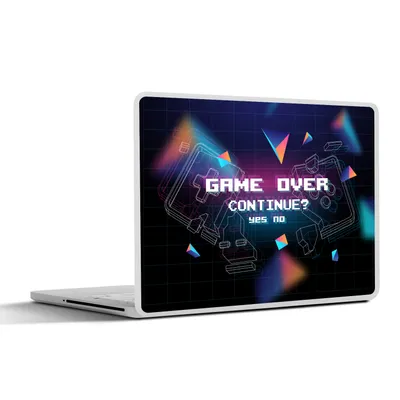 Produktbild von MuchoWow® Laptop Aufkleber Sticker Cover Spiele - Arcade - Game Over - Schwarz - Blau - Spiele 30x22 cm - Laptop-Sticker