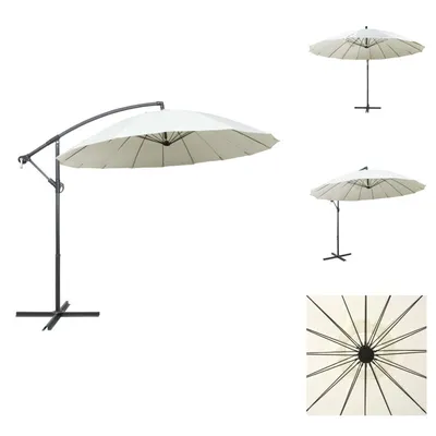 Produktbild von vidaXL Ampelschirm Weiß 3 m Aluminium-Mast - Sonnenschirme & Sonnenschutze