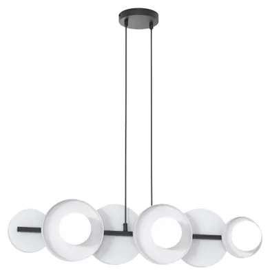 Zdjęcie produktu dla Lampa wisząca MODEL szaro-czarna 6xG9x15W metal wym:120x85x23cm IP20 Emibig