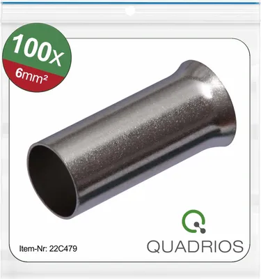 Produktbild von QUADRIOS Aderendhülse, 22C479, 6 mm², Unisoliert, 100 St.
