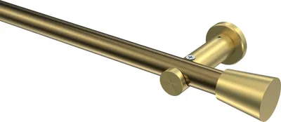 Produktbild von Interdeco Gardinenstange / Vorhangstange Messing Antik / Messing-Optik, Typ Platon Sitra (Konus) ohne Ringe, 20 mm Ø 1-läufig, 520 cm