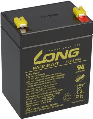 Obrázek produktu pro Bezúdržbová olověná baterie Kung Long WP2.9-12T 12V 2,9Ah AGM