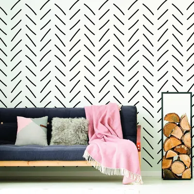 Set aus 7 geometrischen Linienrollen – Decords Wandtattoo, Produktansicht 1