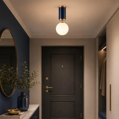 Produktbild von Opviq, Moderne Pendelleuchte Navy Blau, Ø15 cm, E27, Metall & Glas | 100% Melamin