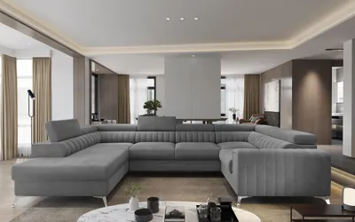 Produktbild von Couch Couchgarnitur Sofa LOUIS U Form Schlaffunktion Sofa Couch Wohnlandschaft Polsterecke