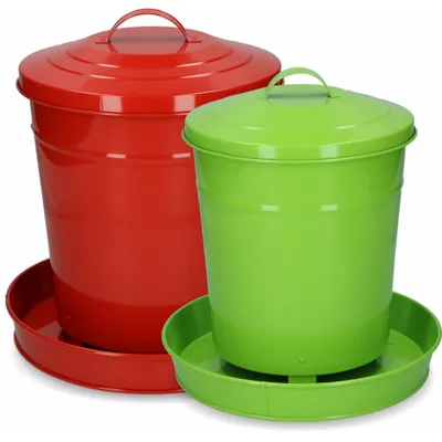 Image de Mangeoire pour volaille métal 6 Kg rouge
