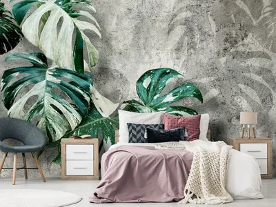 Produktbild von Vlies Fototapete Monstera Variegata 400x280 cm Vlies Tapeten Wandtapete XXL Natur Botanik Pflanzen Thai Constelation b-C-0893-a-a