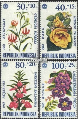 Produktbild von Briefmarken Indonesien 1965 Mi 499-502 (kompl.Ausg.) postfrisch Blumen