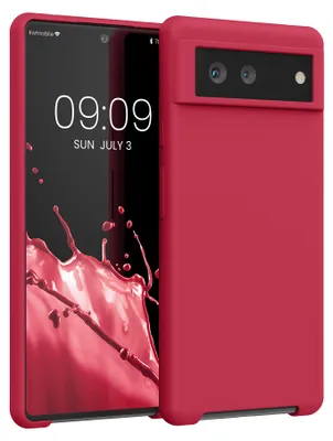 Produktbild von kwmobile Handyhülle für Google Pixel 6 Hülle - Case Silikon - Kabelloses Laden - Schutzhülle Cover in Sweet Cherry