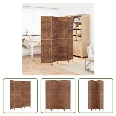 Obrázek produktu pro The Living Store Paraván 4 ks. Hnědá 163x180 cm Vodní hyacint