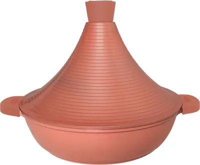 Image de Tajine en fonte d'aluminium Ø32cm induction Poignées en silicone Cocotte-minute Marron clair