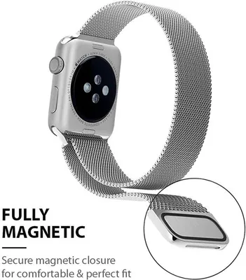 Zdjęcie produktu dla Crong Milano Steel - Pasek ze stali nierdzewnej do Apple Watch 44/45/46/49 mm (srebrny), Pasek od zegarka, Apple, Apple Watch 42/44/45/49mm, Stal nierdzewna, Zawieszane pudełko