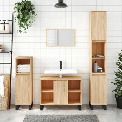 Produktbild von Badezimmerschrank aus Sonoma Eiche 80x33x60 cm