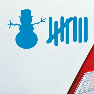 Produktbild von Auto Aufkleber Strichliste Liste Schnee Winter Snowman 15x8 cm Hellblau Sticker Heckscheibenaufkleber