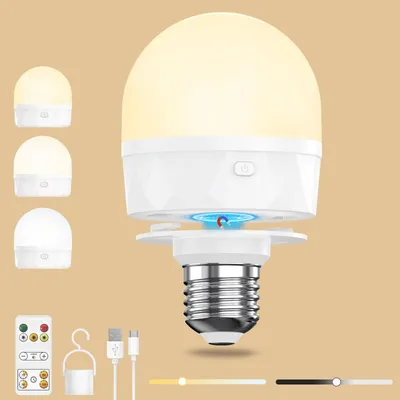Produktbild von Ylatoial E27 Aufladbare Glühbirne mit Fernbedienung USB C Led Lampe Akku