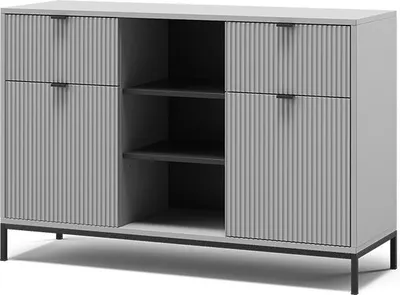 Produktbild von Kommode Vicco Eliza Grau 120 x 81.2 cm mit 2 Schubladen und 2 Türen, Model 56449