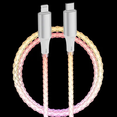 Immagine prodotto di QUALO cavo luminoso USB-C-Lightning 1M 3A bianco/argento QCS-CL-00