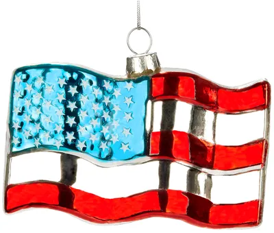 Immagine prodotto di BRUBAKER Bandiera USA - Guaina natalizia in vetro dipinta a mano - Guaina per albero da 10 cm Bandiera americana - Decorazione USA - Decorazione per albero di Natale soffiata a bocca