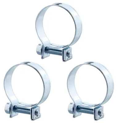 Obrázok produktu pre 3 kusy svoriek na výfukové potrubie – hadicové svorky, priemer 25-27 mm – nerezová oceľ